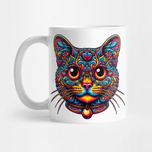 Psychedelic cat. Mug